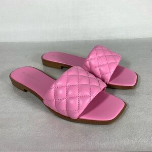 NEW The BCBGeneration Women’s Laila Square Toe Slip on Sandal in Pink Size 7.5M